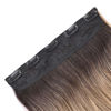 Picture of REECHO 20" 1-pack 3/4 Full Head Curly Wave Clips in on Synthetic Hair Extensions HE008 Hair pieces for Women 5 Clips 4.5 Oz Per Piece - Dark Brown to Ash Blonde