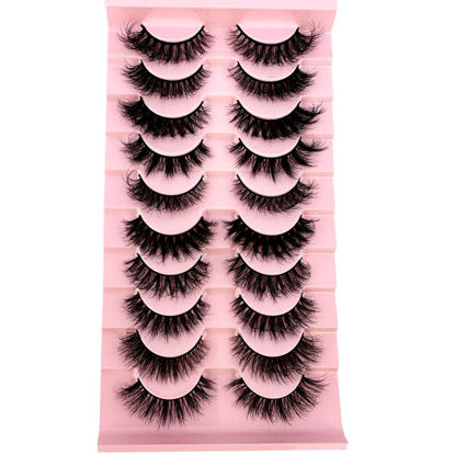 Picture of HBZGTLAD Soft Mink Eyelashes 3D Curl Winged End Eye Elongated Fake Lashes Thick Handmade Natural False Eyelash Messy Cross Lash Wholesale (G1-002)