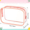 Picture of Weewooday 12 Pieces Clear Cosmetics Bag PVC Zippered Clear Toiletry Carry Pouch Cosmetic Makeup Bag Waterproof Makeup Vinyl Plastic Organizer Case for Vacation Bathroom(Pink,Medium)