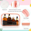 Picture of Weewooday 12 Pieces Clear Cosmetics Bag PVC Zippered Clear Toiletry Carry Pouch Cosmetic Makeup Bag Waterproof Makeup Vinyl Plastic Organizer Case for Vacation Bathroom(Pink,Medium)