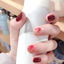 Picture of 24Pcs Press on Nails Short Square Shape Fake Nails Gradient Wine Red False Nails with Designs Cute Artificial Nails Extra Short Nails for Summer Manicure Decorations