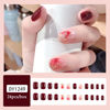 Picture of 24Pcs Press on Nails Short Square Shape Fake Nails Gradient Wine Red False Nails with Designs Cute Artificial Nails Extra Short Nails for Summer Manicure Decorations