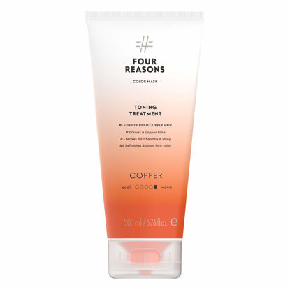 Picture of Four Reasons Color Mask - Copper - (27 Colors) Toning Treatment, Color Depositing Conditioner, Tone & Enhance Color-Treated Hair - Semi Permanent Hair Dye, Vegan and Cruelty-Free, 6.76 fl oz