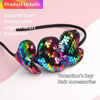Picture of Valentines Day Heart Headband Colorful Sequins Hair Band ,3 Glitter Love Hearts Hair Accessories for Women Girls Kids, Birthday New Year Wedding Party Costumes Headdress Decoration Hair Hoop 1 Pcs
