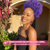 Picture of rosmile Afro Puff Drawstring Ponytail Extension for Black Women, Premium Purple 80 Gram Short Synthetic Afro Puff Ponytail for Natural Hair, Clip on Kinky Drawstring Curly Ponytail Bun