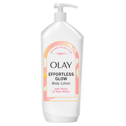 Picture of Olay Effortless Glow Hydrating Body Lotion for Women, Restore Skin's Natural Glow, Absorbs Instantly, Notes of Rose Water Scent, 18 fl oz