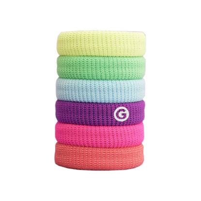 Picture of Gimme Beauty - Thick Fit Hair Bands - Electric - Damage Free Hair Ties - Made with Seamless Microfiber Elastics - Thick + Curly Hair Accessories - No Snagging, Dents, or Breakage (6 Count)