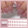 Picture of Glossy Pink Press on Nails Almond Medium Fake Nails with Glitter Designs, LPOODDNU Gradient Pink Glue on Nails Full Cover False Nails Exquisite Acrylic Stick on Nails, 24Pcs