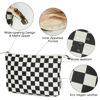 Picture of Narwey Small Makeup Bag for Purse Travel Makeup Pouch Cosmetic Bag Zipper Pouch Bags for Women (Black Checkerboard)