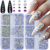 Picture of HNUIX Nail Rhinestones - 2880pcs Round Flat Back Gems Hotfix Rhinestones,Crystals,AB,with Kit, for Nail Art,Crafts Clothes DIY Decoration