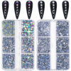 Picture of HNUIX Nail Rhinestones - 2880pcs Round Flat Back Gems Hotfix Rhinestones,Crystals,AB,with Kit, for Nail Art,Crafts Clothes DIY Decoration