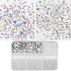 Picture of 3D Nail Art Charms Silver Nail Micro Caviar Beads Rhinestones for Acrylic Nails Mix Size Multishape AB Nail Rhinestones Nail Crystal Studs Flatback Pearl Kit for Nail DIY Craft Decoration