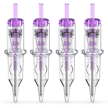 Picture of Wormhole Tattoo Cartridge Needles, 50pcs Mixed Sizes Disposable Tattoo Needles 3RL 5RL 7RL 9RL 11RL Round Liner for Tattoo Pen Cartridge Machine Permanent Makeup (RL)