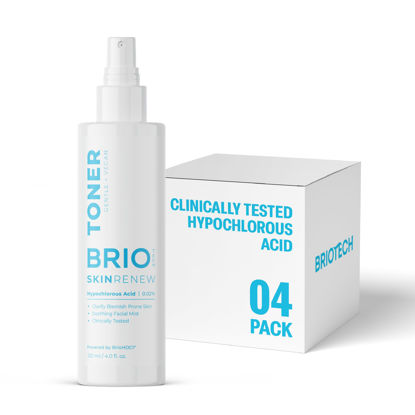 Picture of BRIOTECH Skin Renew Toner, Hypochlorous Acid Spray Topical Skin Spray for Face and Skin, Minimize Appearance of Blemishes, Soothing Mist for Redness & Bumps, 4 fl oz ea, 4 ct