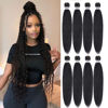 Picture of Liang Dian Pre Stretched Braiding Hair Ombre 36 Inch 8 Packs Synthetic Crochet Braids Hot Water Setting Professional Soft Yaki Texture Synthetic Hair Extensions(36 Inch 1B)