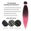 Picture of Dorsanee Ombre Pink Braiding Hair Pre Stretched 20 Inch 6 Packs Braiding Hair Extensions for Crochet Box Braids Twists Locs Hair Itch Free Soft Yaki Texture Hot Water Setting (20inch,#1B/Pink)