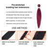 Picture of Burgundy Braiding Hair Pre Stretched 20 Inch 8 Packs Braiding Hair Extensions for Crochet Box Braids Twists Locs Hair Itch Free Soft Yaki Texture Hot Water Setting (20inch,#Burgundy)