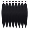 Picture of Pre Stretched Braiding Hair 8 Packs 42 Inch Natural Black Color Long Professional Hair for Braiding Twist Braids Itch Free Hot Water Setting Yaki Straight Synthetic Hair Extensions (#1B)
