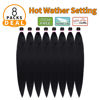 Picture of Pre Stretched Braiding Hair 8 Packs 42 Inch Natural Black Color Long Professional Hair for Braiding Twist Braids Itch Free Hot Water Setting Yaki Straight Synthetic Hair Extensions (#1B)