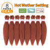 Picture of Ginger Braiding Hair Pre Stretched 12 Inch 8 Packs Braiding Hair Extensions for Crochet Box Braids Twists Locs Hair Itch Free Soft Yaki Texture Hot Water Setting (12inch,#350)
