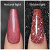 Picture of RARJSM Diamond Glitter Gel Polish,Dark Red Gel Nail Polish,Chunky Gel Glitter Polish Soak Off UV LED Nail Gel Polish Nail Art Starter Manicure Salon DIY at Home 7.5ML Curing Require