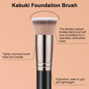 Picture of TEOYALL Kabuki Foundaiton Brush, Soft Dense Synthetic Bristles Flat Top Blending Buffing Brush For Liquid Cream Contour Bronzer Foundation