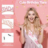 Picture of Birthday Girl Princess Black Rhinestone Headband Set - Glitter Sash, Crown, and Tiara Accessories Gift