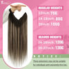 Picture of YoungSee Wire Hair Extensions Brown Balayage Invisible Wire Hair Extensions Human Hair Ombre Dark Brown with Ash Blonde Fish Line Human Hair Extensions for Women 20Inch 100G