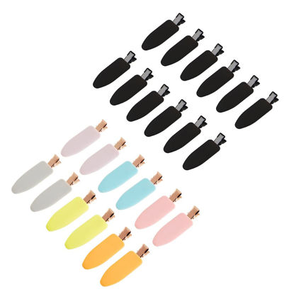 Picture of minihope Flat Hair Clips Makeup Hair Clips Hair Clips for Bangs 24 Cont (light colors & Black)…