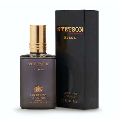 Picture of Stetson Black - Cologne for Men - Woody, Dark and Spicy Scent with Fragrance Notes of Sandalwood, Spices, and Suede - 1.5 Fl Oz