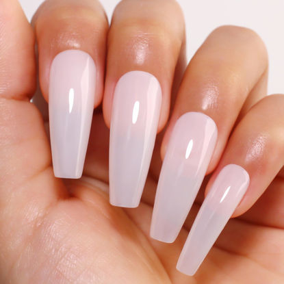 Picture of Imtiti Gel Nail Polish, 1 Pcs 0.5 Fl Oz Milky White Nude Gel Polish Soak Off LED U V Nail Gel Polish Neutral Gel Nail Polish DIY Nail Art Starter Manicure Salon Gel Nail Kit for Women Girls