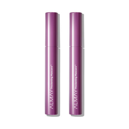 Picture of Almay Mascara, Thickening, Volume & Length Eye Makeup with Aloe and Vitamin B5, Hypoallergenic-Fragrance Free, Ophthalmologist Tested, 402 Black (Pack of 2)