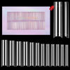 Picture of Quaferen 504Pcs Clear No C Curve Nail Tips for Acrylic Nails Professional, 3XL Extra Long Tapered Square Straight Acrylic Nail Tips, Half Cover No Crease Nail Extension Tips False Nails for Nail Art