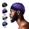 Picture of Selalu 4Pcs Wave Cap, Silk Stocking Wave Caps for 360 Waves, Silky Durag for Men, Stain Caps