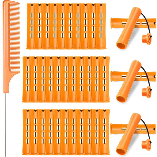 Picture of WILLBOND 36 Pieces Cold Wave Rod Hair Perm Rods Hair Rollers Perming Curlers with Steel Rat Tail Comb for Hairdressing Styling