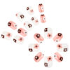 Picture of Short Press on Nails Square Spring Fake Nails with Flowers Design Glue on Nails White Full Cover Nails Press ons Glossy Acrylic Nails Spring False Nails for Girls and Women 24Pcs