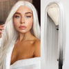 Picture of QD-Tizer Platinum White Hair Wig Long Straight Hair Wigs Natural Hairline Heat Resistant Synthetic No Lace Wigs for Fashion Women 24 Inch