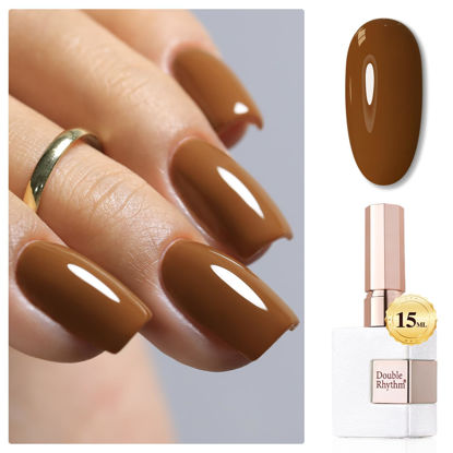 Picture of Double Rhythm 15ML Gel Polish Jelly Sheer Pastel Light Milky Color 1 PC 0.53 OZ Bottle UV Nail Polish Art Salon at Home for Women (Brown-B-A1444)