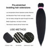 Picture of Dorsanee Natural Black Braiding Hair Pre Stretched 20 Inch 6 Packs Braiding Hair Extensions for Crochet Box Braids Twists Locs Hair Itch Free Soft Yaki Texture Hot Water Setting (20inch,#1B)