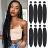 Picture of Liang Dian Pre Stretched Braiding Hair Ombre 24 Inch 8 Packs Synthetic Crochet Braids Hot Water Setting Professional Soft Yaki Texture Synthetic Hair Extensions(24 Inch 1B)