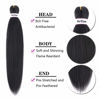 Picture of Liang Dian Pre Stretched Braiding Hair Ombre 24 Inch 8 Packs Synthetic Crochet Braids Hot Water Setting Professional Soft Yaki Texture Synthetic Hair Extensions(24 Inch 1B)