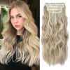 Picture of 4Pcs Clip in Hair Extensions, 20 Inches Curly Blonde Hair Extensions Clip ins, Synthetic Hair Extensions Clip in Human Hair (Color:Dark Blonde Mixed Bleach Blonde)