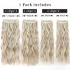 Picture of 4Pcs Clip in Hair Extensions, 20 Inches Curly Blonde Hair Extensions Clip ins, Synthetic Hair Extensions Clip in Human Hair (Color:Dark Blonde Mixed Bleach Blonde)