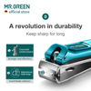 Picture of MR.GREEN Nail Clippers Curved Blades Fingernail Cutter Nippers Manicure Scissors Stainless Steel Pedicure Tools with Nail Flies (Medium-Blue+Glass File)