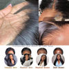 Picture of 13x6 Straight Lace Front Wigs Human Hair HD Transparent Lace Front Human Hair Wigs for Black Woman Brazilian Lace Frontal Wigs Human Hair Glueless Wigs Human Hair Pre Plucked Natural Color 30inch