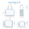 Picture of PACKISM Clear Toiletry Bags, 3 Pack Clear Makeup Bags with Handle Large Opening, Waterproof Clear Cosmetic Bags Fit Carry-on Travel Essentials, Travel Accessories Clear Travel Bags, Grayish Blue