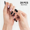 Picture of DUKASOU Valentine Semi Cured Gel Nail Strips, Black Heart | 28 pcs Gel Nail Strips Work with Any UV Lamp, Salon Quality Nail Stickers for Valentine’ Day, Include Prep Pads, Nail File&Wood Stick