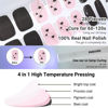 Picture of DUKASOU Valentine Semi Cured Gel Nail Strips, Black Heart | 28 pcs Gel Nail Strips Work with Any UV Lamp, Salon Quality Nail Stickers for Valentine’ Day, Include Prep Pads, Nail File&Wood Stick