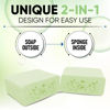 Picture of T.Taio Esponjabon Soap Sponge - Cleansing Shower Scrubber - Cleaning Bath Wash Scrub - Oil Removal - Massage & Lather Foot, Elbow, & Face - Bathroom Accessories - Cucumber & Melon Soap