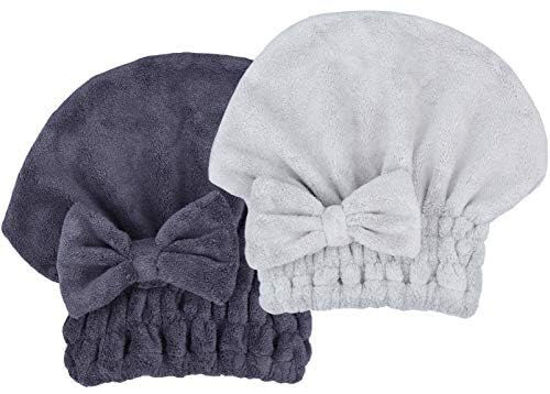 Picture of MAYOUTH Microfiber Hair Drying Towels Head wrap with Bow-Knot Shower Cap Hair Turban hairWrap Bath Cap for Curly Long & Wet Hair Gift for Women